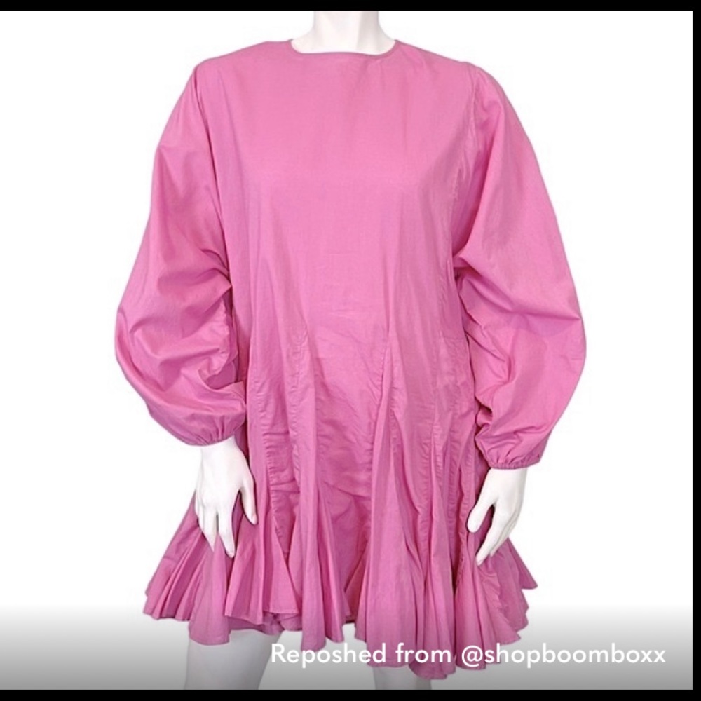 ELLA RHODE Prism Pink Puff Sleeve Mini Swing Dress